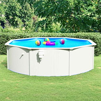 vidaXL Pool med stålväggar 460x120 cm vit