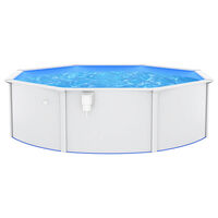 vidaXL Pool med stålväggar 460x120 cm vit