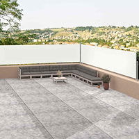 vidaXL Infällbar sidomarkis gräddvit 117x1200 cm