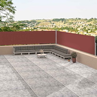 vidaXL Infällbar sidomarkis brun 117x1200 cm