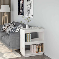 vidaXL Bokhylla vit 60x35x71 cm massiv furu