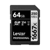 LEXAR Lexar SDXC Pro 1667X UHS-II U3 R250/W120 (V60) 64GB