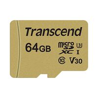 Transcend Transcend Gold 500S microSD w/adp (V30) R95/W60 64GB