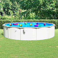 vidaXL Pool med stålväggar 550x120 cm vit