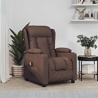 vidaXL Massagefåtölj brun tyg