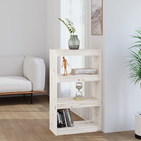 vidaXL Bokhylla/Rumsavdelare vit 60x30x103,5 cm massiv furu