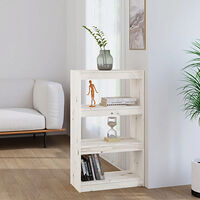 vidaXL Bokhylla/Rumsavdelare vit 60x30x103,5 cm massiv furu