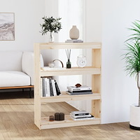 vidaXL Bokhylla/Rumsavdelare 80x30x103,5 cm massiv furu