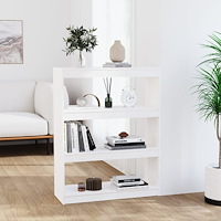 vidaXL Bokhylla/Rumsavdelare vit 80x30x103,5 cm massiv furu