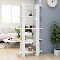 vidaXL Bokhylla/Rumsavdelare vit högglans 80x30x160 cm