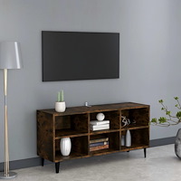 vidaXL Tv-bänk med metallben sonoma-ek 103,5x30x50 cm