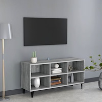vidaXL Tv-bänk med metallben grå sonoma 103,5x30x50 cm