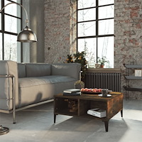 vidaXL Soffbord rökfärgad ek 60x60x30 cm konstruerat trä