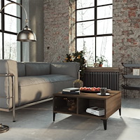 vidaXL Soffbord brun ek 60x60x30 cm konstruerat trä