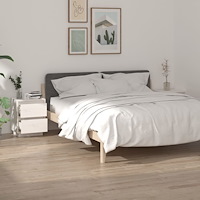 vidaXL Sängbord 2 st vit 40x35x50 cm massiv furu