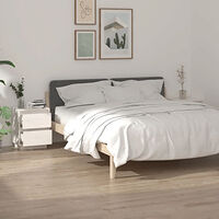 vidaXL Sängbord 2 st vit 40x35x50 cm massiv furu