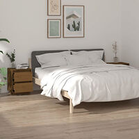 vidaXL Sängbord 2 st honungsbrun 40x35x50 cm massiv furu
