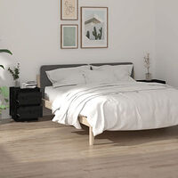 vidaXL Sängbord 2 st svart 40x35x50 cm massiv furu