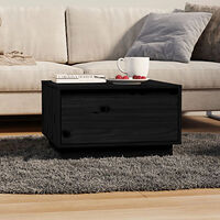 vidaXL Soffbord svart 55x56x32 cm massivt furu