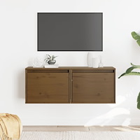 vidaXL Väggskåp 2 st honungsbrun 45x30x35 cm massiv furu