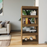 vidaXL Bokhylla/Rumsavdelare brun ek 60x30x135 cm konstruerat trä