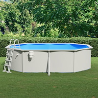 vidaXL Pool med säkerhetsstege 490x360x120 cm
