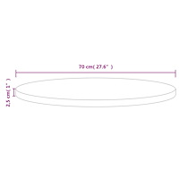 vidaXL Bordsskiva vit Ø70x2,5 cm massiv furu