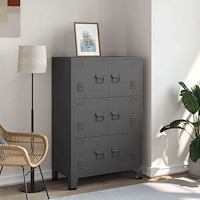 vidaXL Industriellt förvaringsskåp antracit 75x40x115 cm metall