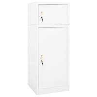 vidaXL Sadelskåp vit 53x53x140 cm stål