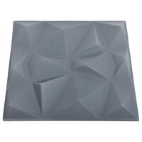 vidaXL 3D-väggpaneler 24 st 50x50 cm diamant grå 6 m²