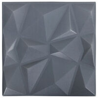 vidaXL 3D-väggpaneler 24 st 50x50 cm diamant grå 6 m²