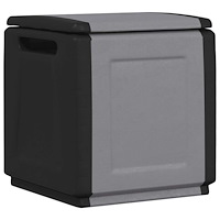 vidaXL Dynbox 54x53x57 cm 130 L mörkgrå och svart