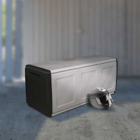 vidaXL Dynbox 138x53x57 cm 330 L mörkgrå och svart