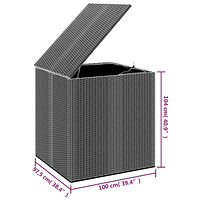 vidaXL Dynbox PE-rotting 100x97,5x104 cm grå