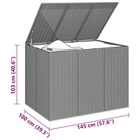 vidaXL Dynbox PE-rotting 145x100x103 cm grå