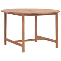 vidaXL Matbord för trädgården Ø110x75 cm massiv teak