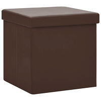 vidaXL Hopfällbar förvaringspall brun PVC