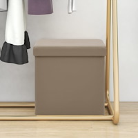 vidaXL Hopfällbar förvaringspall cappuccino PVC