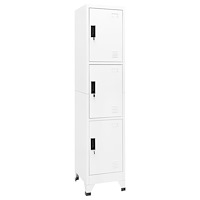 vidaXL Förvaringsskåp vit 38x45x180 cm stål