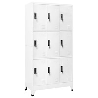 vidaXL Förvaringsskåp vit 90x45x180 cm stål