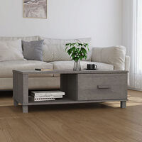 vidaXL Soffbord HAMAR ljusgrå 100x55x35 cm massiv furu