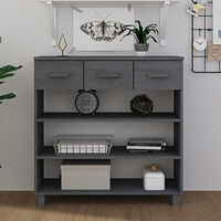 vidaXL Konsolbord HAMAR mörkgrå 90x35x90 cm massiv furu