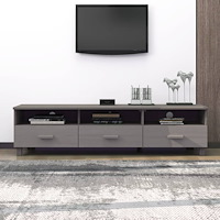 vidaXL Tv-bänk HAMAR ljusgrå 158x40x40 cm massiv furu