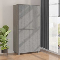 vidaXL Garderob HAMAR ljusgrå 89x50x180 cm massiv furu