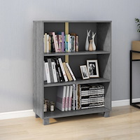 vidaXL Bokhylla HAMAR mörkgrå 85x35x112 cm massiv furu