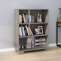 vidaXL Bokhylla HAMAR ljusgrå 85x35x112 cm massiv furu