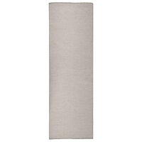 vidaXL Utomhusmatta plattvävd 80x250 cm taupe
