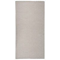 vidaXL Utomhusmatta plattvävd 100x200 cm taupe