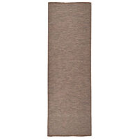 vidaXL Utomhusmatta plattvävd 80x250 cm brun