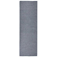 vidaXL Utomhusmatta plattvävd 80x250 cm blå